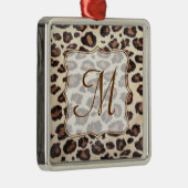 Cheetah Spot Tierpräparat Monogramm Erstmaliges Or Silbernes Ornament (Rechts)