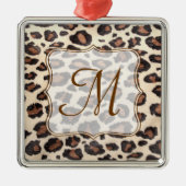 Cheetah Spot Tierpräparat Monogramm Erstmaliges Or Silbernes Ornament (Vorne)