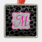 Cheetah Spot Tierpräparat Monogramm Initialverzier Ornament Aus Metall (Vorne)