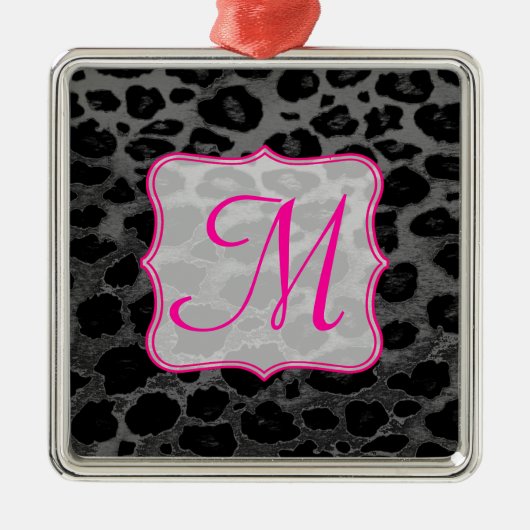 Cheetah Spot Tierpräparat Monogramm Initialverzier Ornament Aus Metall (Vorne)