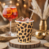 Cheetah Spots Muster Gold Black ID1155 Pappbecher