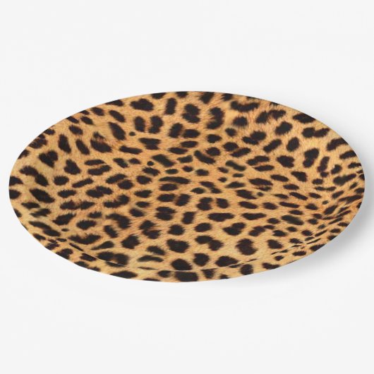 Cheetah Spots Muster Gold Black ID1155 Pappteller (Schrägansicht)
