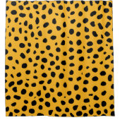 Cheetah Spots Orange Black Duschvorhang (Vorderseite)