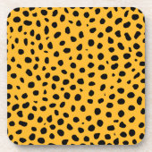 Cheetah Spots Orange Black Getränkeuntersetzer (Vorderseite)