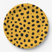Cheetah Spots Orange Black Pappteller (Vorderseite)