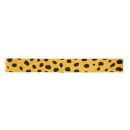 Cheetah Spots Orange Black Satinband