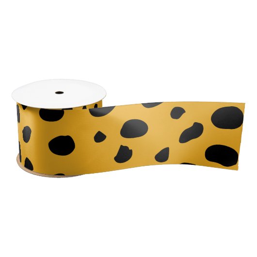 Cheetah Spots Orange Black Satinband (Spule)