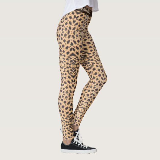 Cheetah Spots personalisieren Text in freier Wildb Leggings (Rechts)