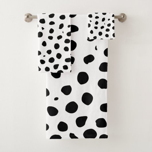 Cheetah Spots Schwarz-weiß Badhandtuch Set (Insitu)
