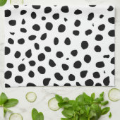 Cheetah Spots Schwarz-weiß Geschirrtuch (Gefaltet)