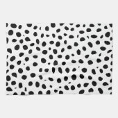 Cheetah Spots Schwarz-weiß Geschirrtuch (Horizontal)