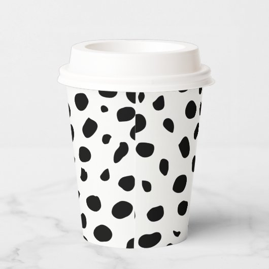 Cheetah Spots Schwarz-weiß Pappbecher (Rechts)