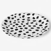 Cheetah Spots Schwarz-weiß Pappteller (Schrägansicht)