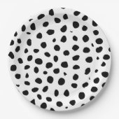 Cheetah Spots Schwarz-weiß Pappteller (Vorderseite)