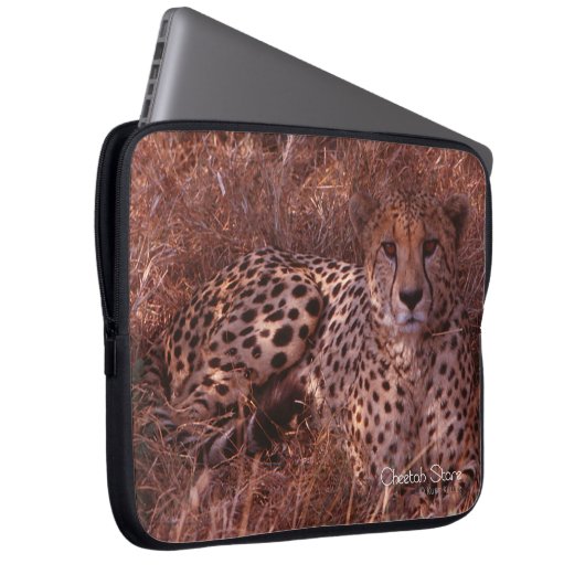 Cheetah Stare Laptopschutzhülle (Vorne Rechts)
