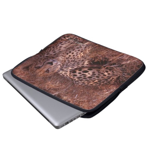 Cheetah Stare Laptopschutzhülle (Vorne Knopf)