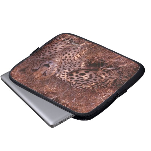 Cheetah Stare Laptopschutzhülle (Vorne Knopf)