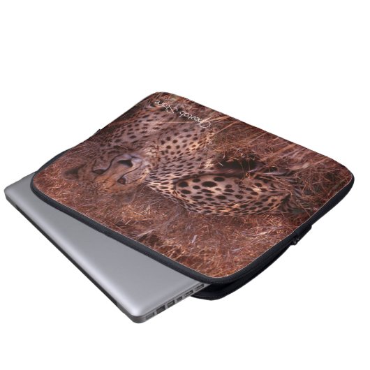 Cheetah Stare Laptopschutzhülle (Vorne Knopf)