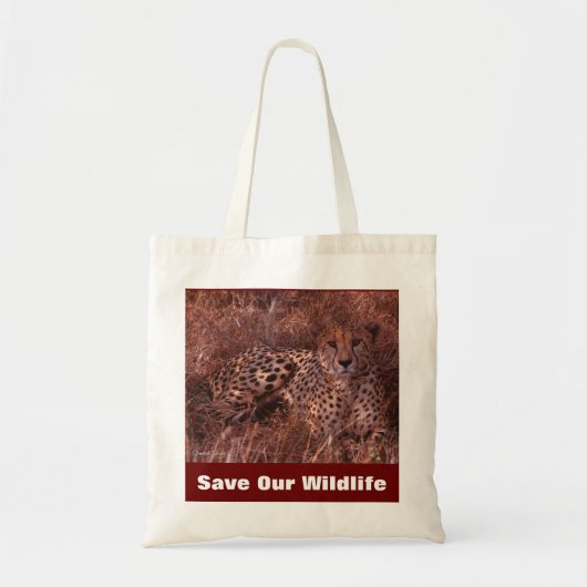 Cheetah Stare Rette unsere Wildlife Tote Tasche (Vorne)