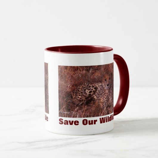 Cheetah Stare Rette Unsere Wildnis Tasse (VorderseiteRechts)