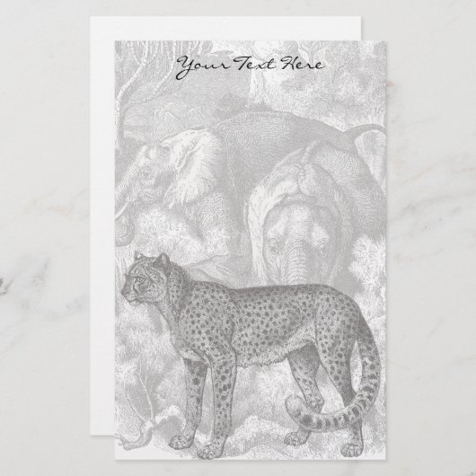 Cheetah-Stationierung Briefpapier (Vorne/Hinten)