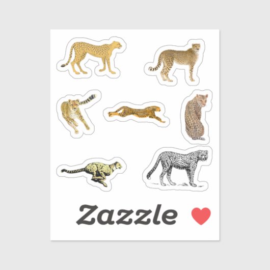 Cheetah Stickers Aufkleber (Blatt)