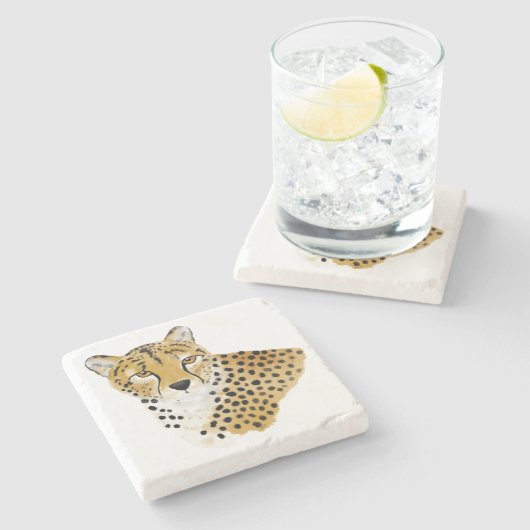 Cheetah Stone Untersetzer (Seitenansicht)