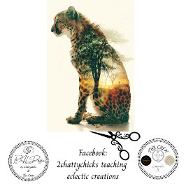 Cheetah über die entdeckte Digital Art Decoupage v Seidenpapier