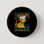 Cheetah Ugly Christmas Sweaters Holiday Santa Cute Button (Vorderseite)