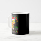 Cheetah Ugly Christmas Sweaters Holiday Santa Cute Kaffeetasse (Vorderseite Links)