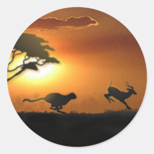 Cheetah und Gazelle Aufkleber