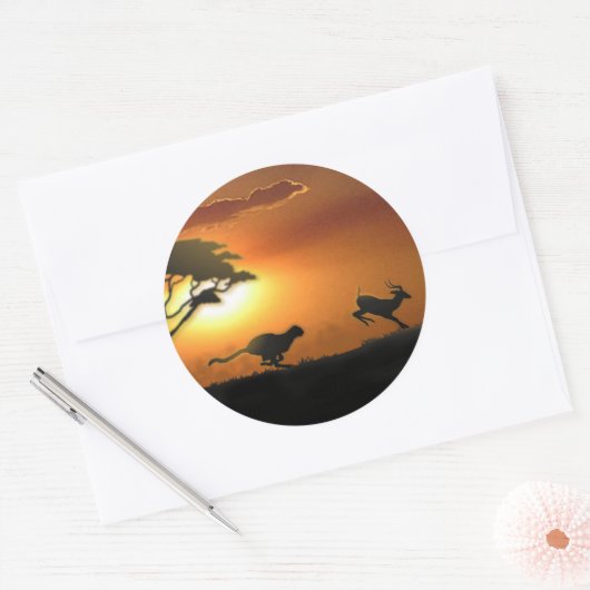 Cheetah und Gazelle Aufkleber (Umschlag)