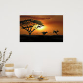 Cheetah und Gazelle Poster (Küche)