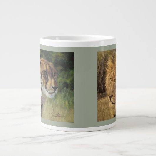 Cheetah und Lion 20oz Jumbo-Tasse (Vorderseite)