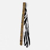 Cheetah und Zebra Wild Man Mit Monogramm Krawatte (Rückseite)