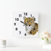 Cheetah Wall Clock Quadratische Wanduhr (Zuhause)
