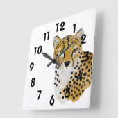 Cheetah Wall Clock Quadratische Wanduhr (Winkel)
