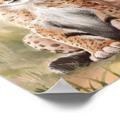 Cheetah Watercolor Principe Kunst Poster (Ecke)