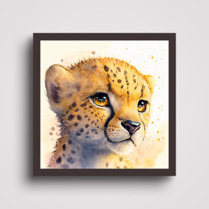 Cheetah Watercolor Principe Kunst Poster
