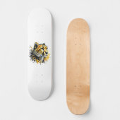Cheetah Watercolor Tinte Spritzer Skateboard (Vorderseite)