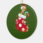 Cheetah Weihnachtssocken Keramik Ornament (Links)