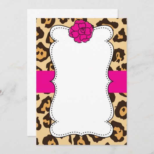 Cheetah Wild Cat Animal Print Pink Einladung (Vorne/Hinten)