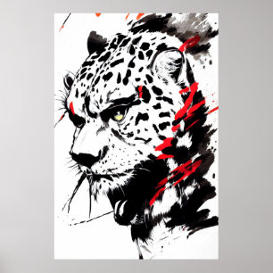 Cheetah Wild Nature Free Spirit Art Pinselstrich Poster