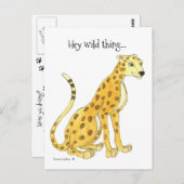 Cheetah Wild Sache Postcard Postkarte (Vorne/Hinten)