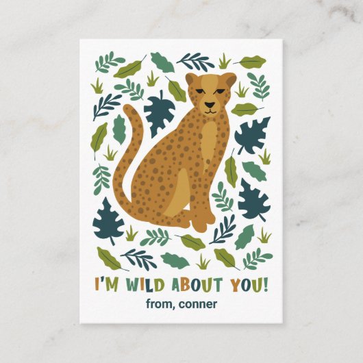 Cheetah Wild über Sie Klassenzimmer Valentine Card Begleitkarte (Vorderseite)