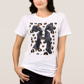 Cheetah with a Bow Tri-Blend Shirt (Vorderseite)