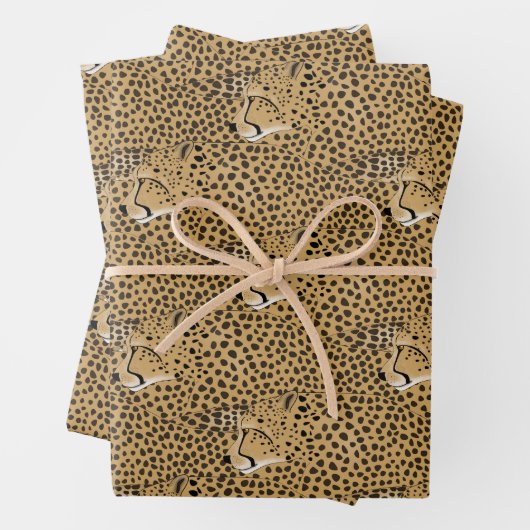Cheetah Wrapping Paper Sheets Geschenkpapier Set (Beispiel)