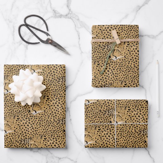 Cheetah Wrapping Paper Sheets Geschenkpapier Set (Vorderseite)