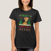 Cheetah  Xmas Tree Lights Ugly Santa Cheetah Chris T-Shirt (Vorderseite)