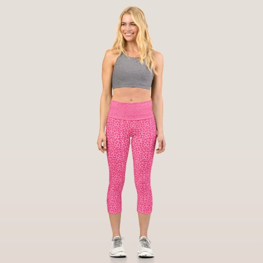 Cheetahard Leopard Druck High Waisted Capris (Vorderseite)